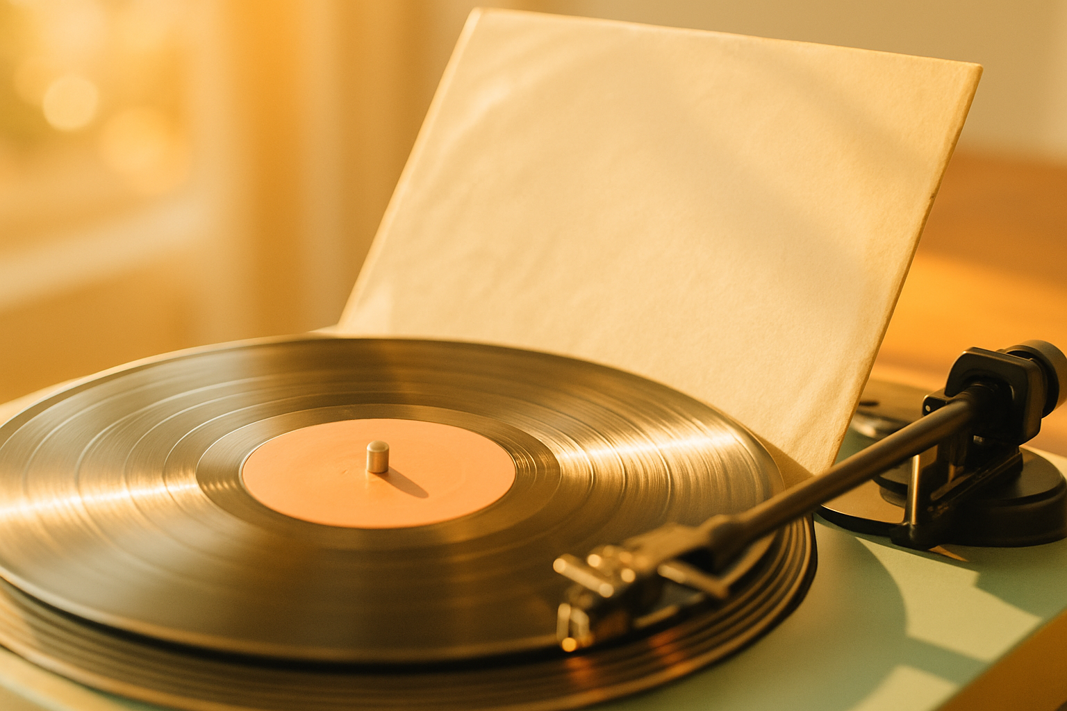 vinyl on platter