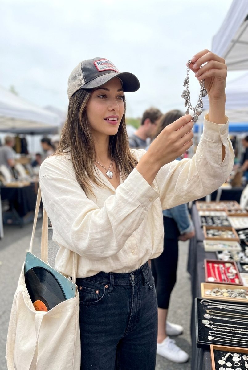 flea market — crate-digging for vintage vinyl
